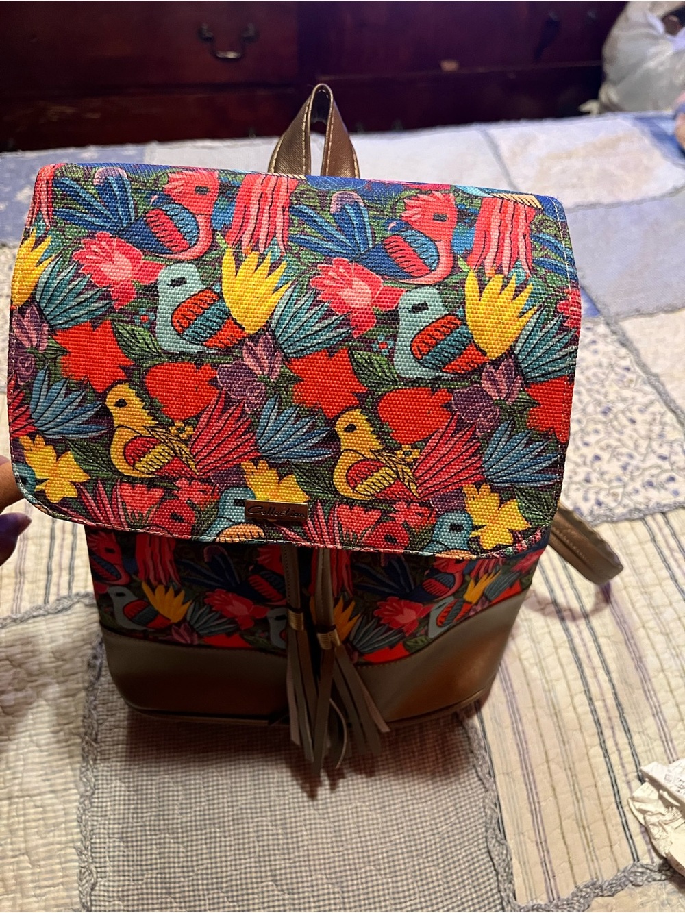 Floral Multicolor Backpack by Collection B - Picture 3 of 6